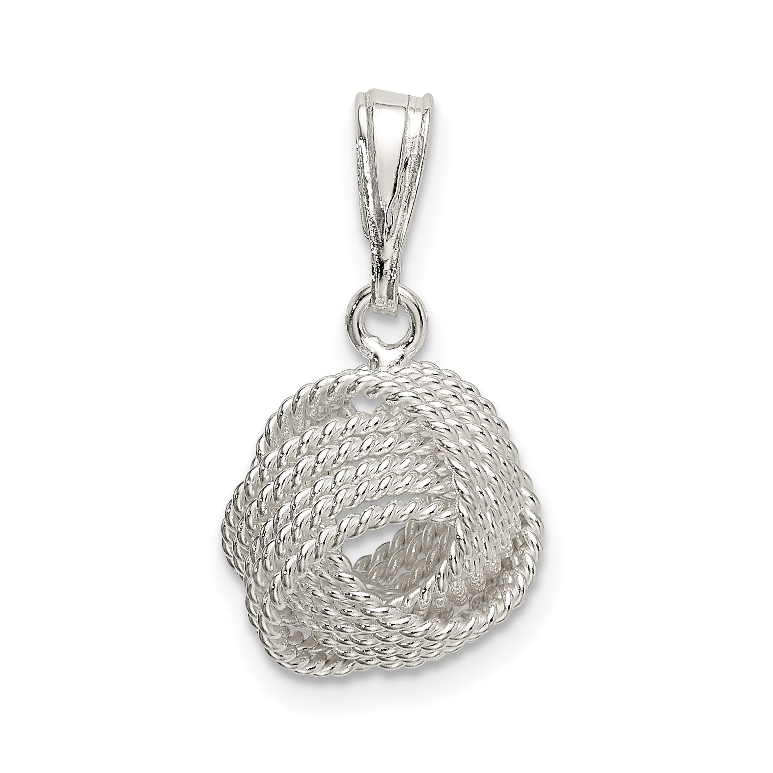 Sterling Silver Textured Love Knot Pendant – Sophia Jewelers