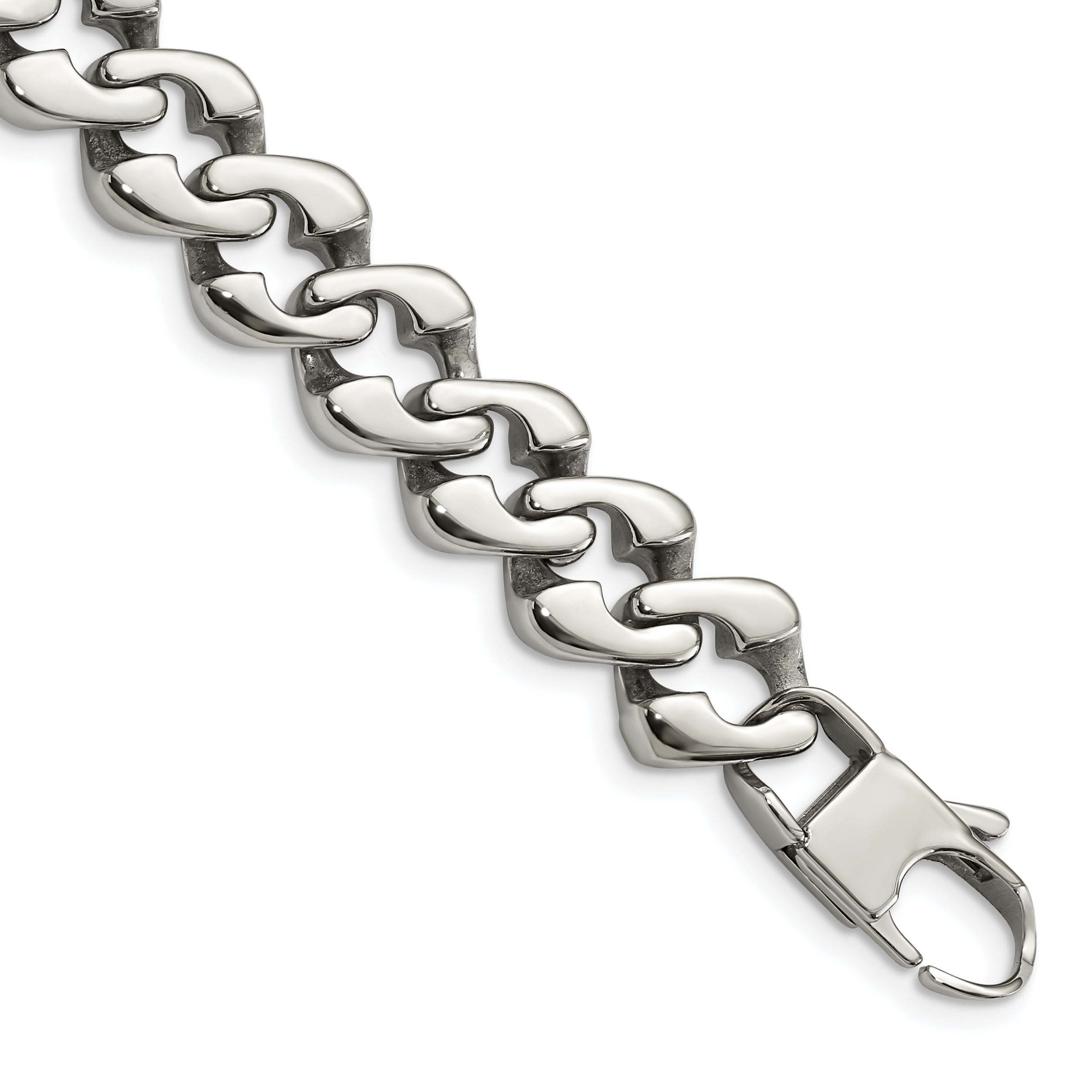 Chisel Stainless Steel Polished 8.5 inch Fancy Link Bracelet - 8.5