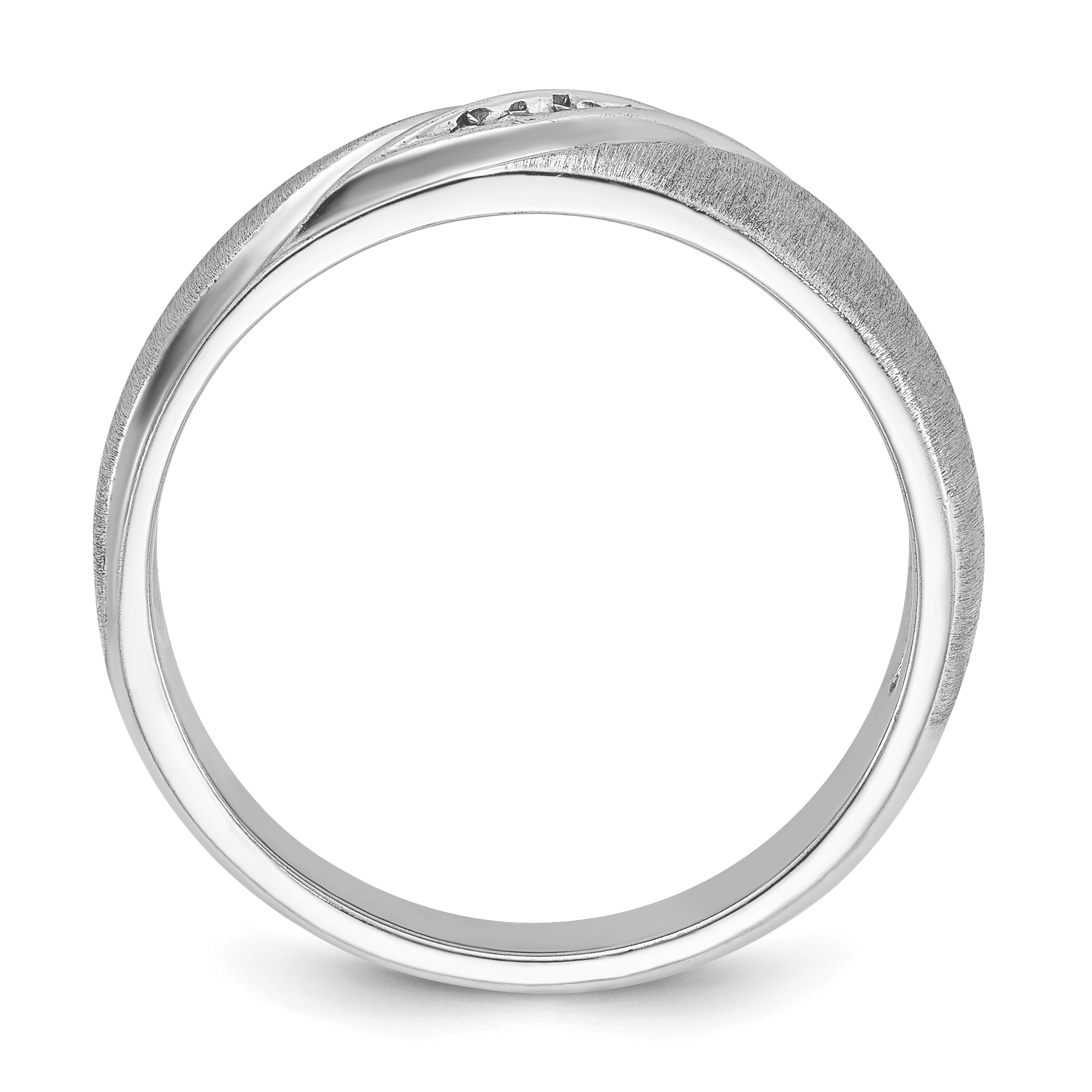 14k White Gold Men's Polished and Satin Ring Mounting - Sophia Jewelers