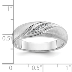 14k White Gold Men's Polished and Satin Ring Mounting - Sophia Jewelers