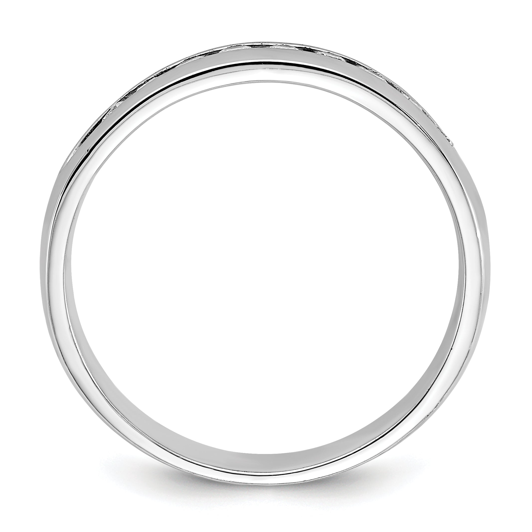 14k White Gold Men's Polished 9-Stone Ring Mounting - Sophia Jewelers