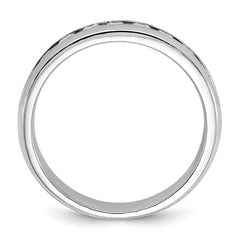 14k White Gold Men's Polished 9-Stone Ring Mounting - Sophia Jewelers