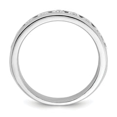 14k White Gold Men's Polished 9-Stone Ring Mounting - Sophia Jewelers