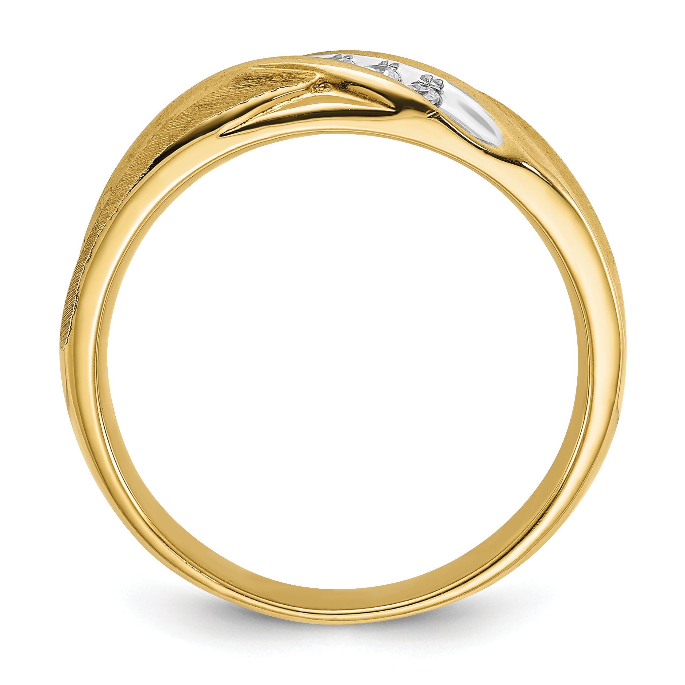 14k Men's Polished and Satin Ring Mounting - Sophia Jewelers