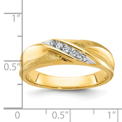 14k Men's Polished and Satin Ring Mounting - Sophia Jewelers