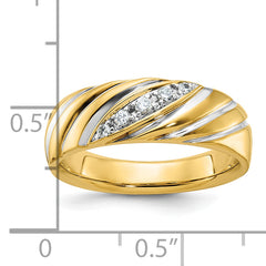 14k Men's Polished and Grooved Ring Mounting - Sophia Jewelers