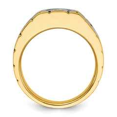 14k Two-tone Men's Polished and Satin Ring Mounting - Sophia Jewelers