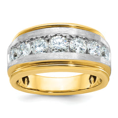 14k Men's Satin Finish Lab Grown VS/SI FGH Dia with White Rhodium - Sophia Jewelers