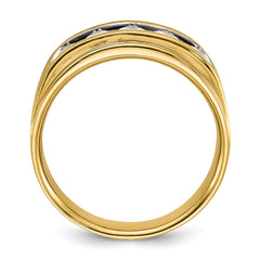 14k Men's Polished & Brushed 5-Stone Ring Mounting - Sophia Jewelers