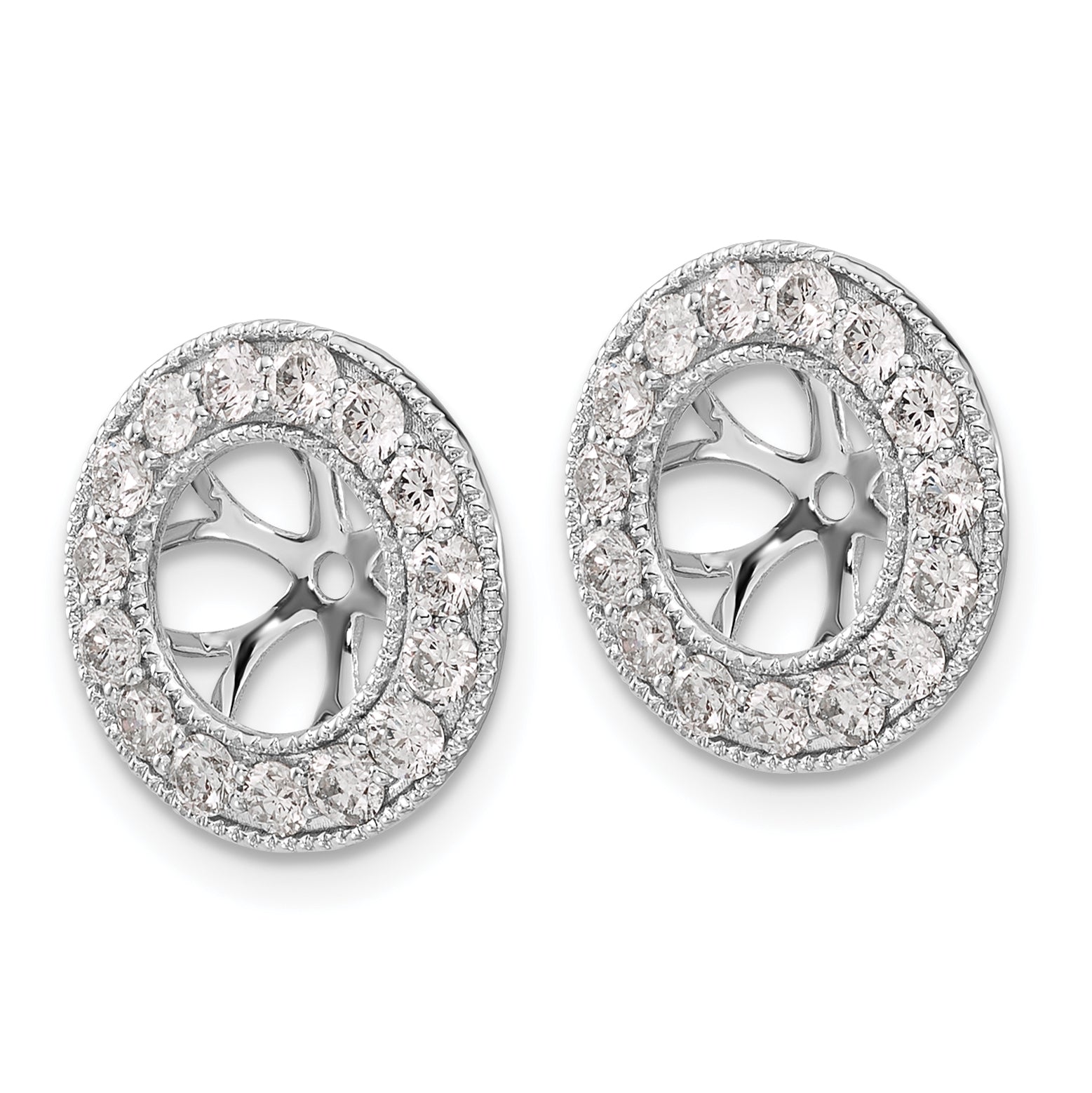 14K White Gold Lab Grown Diamond VS/SI FGH Earring Jackets - Sophia Jewelers