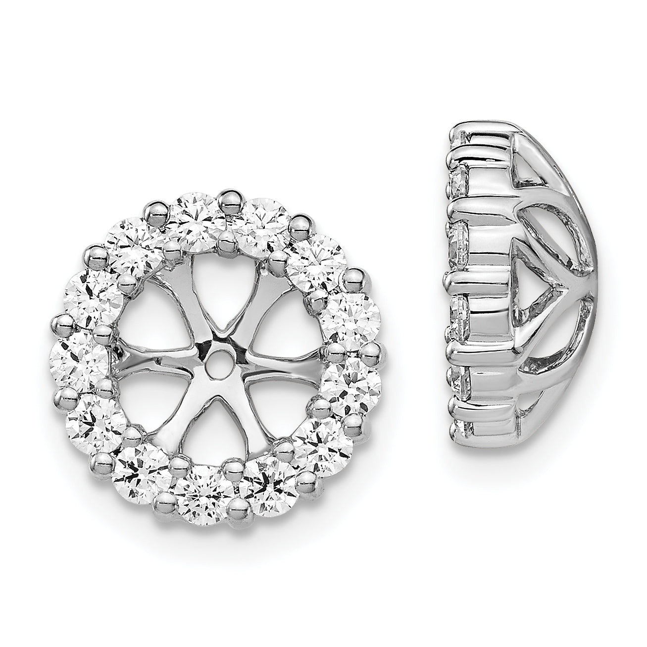 14K White Gold Lab Grown Diamond VS/SI DEF Earring Jackets - Sophia Jewelers