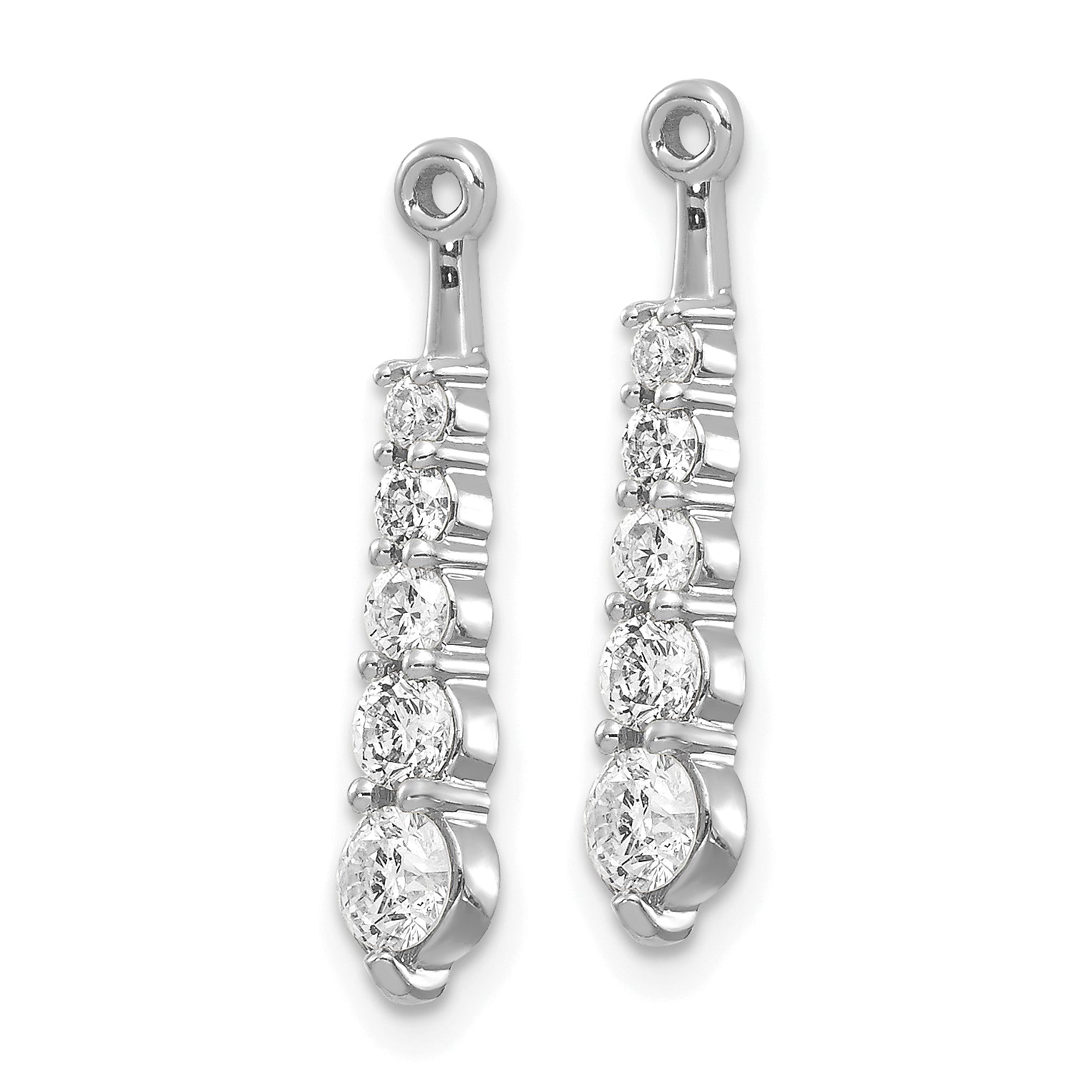 14K White Gold Lab Grown Diamond VS/SI FGH Earring Jackets - Sophia Jewelers