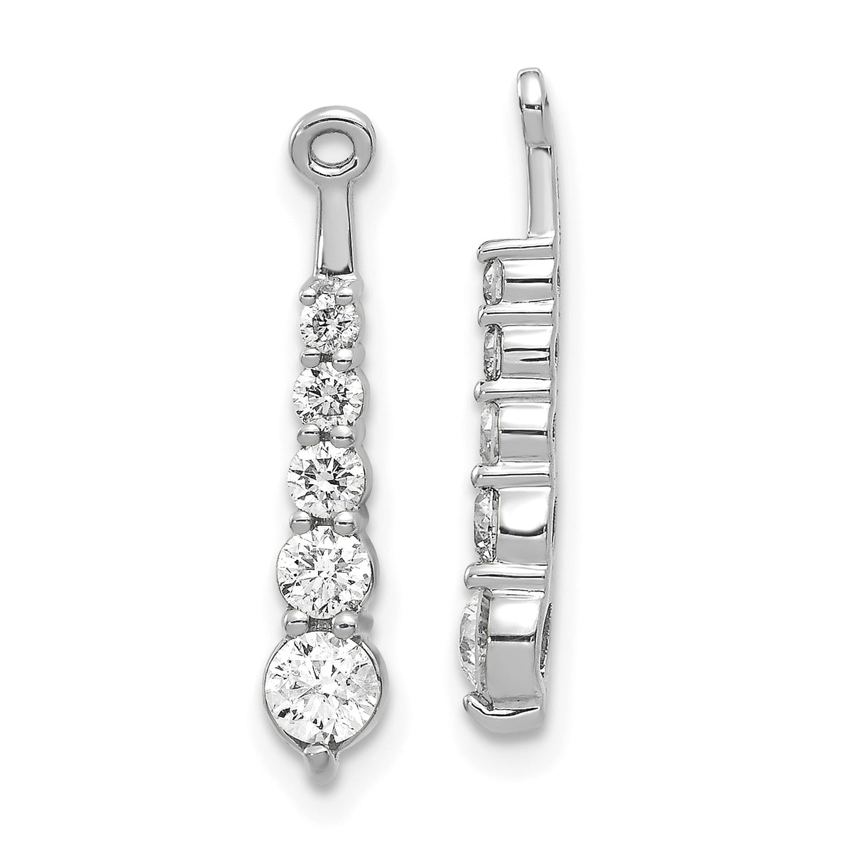 14K White Gold Lab Grown Diamond VS/SI FGH Earring Jackets - Sophia Jewelers