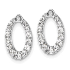 14K White Gold Lab Grown VS/SI FGH Dia Oval Earring Jackets - Sophia Jewelers