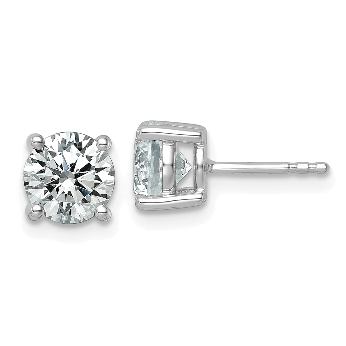 14k Certified White Gold Lab Grown Diamond 2 1/2ctw VS/SI FGH 4 Prong Earri - Sophia Jewelers