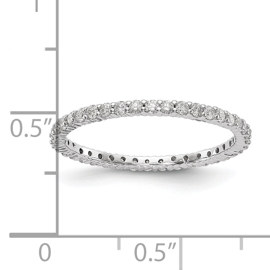 14K White Gold Lab Grown Diamond VS/SI FGH Shared Prong Eternity Ban - Sophia Jewelers