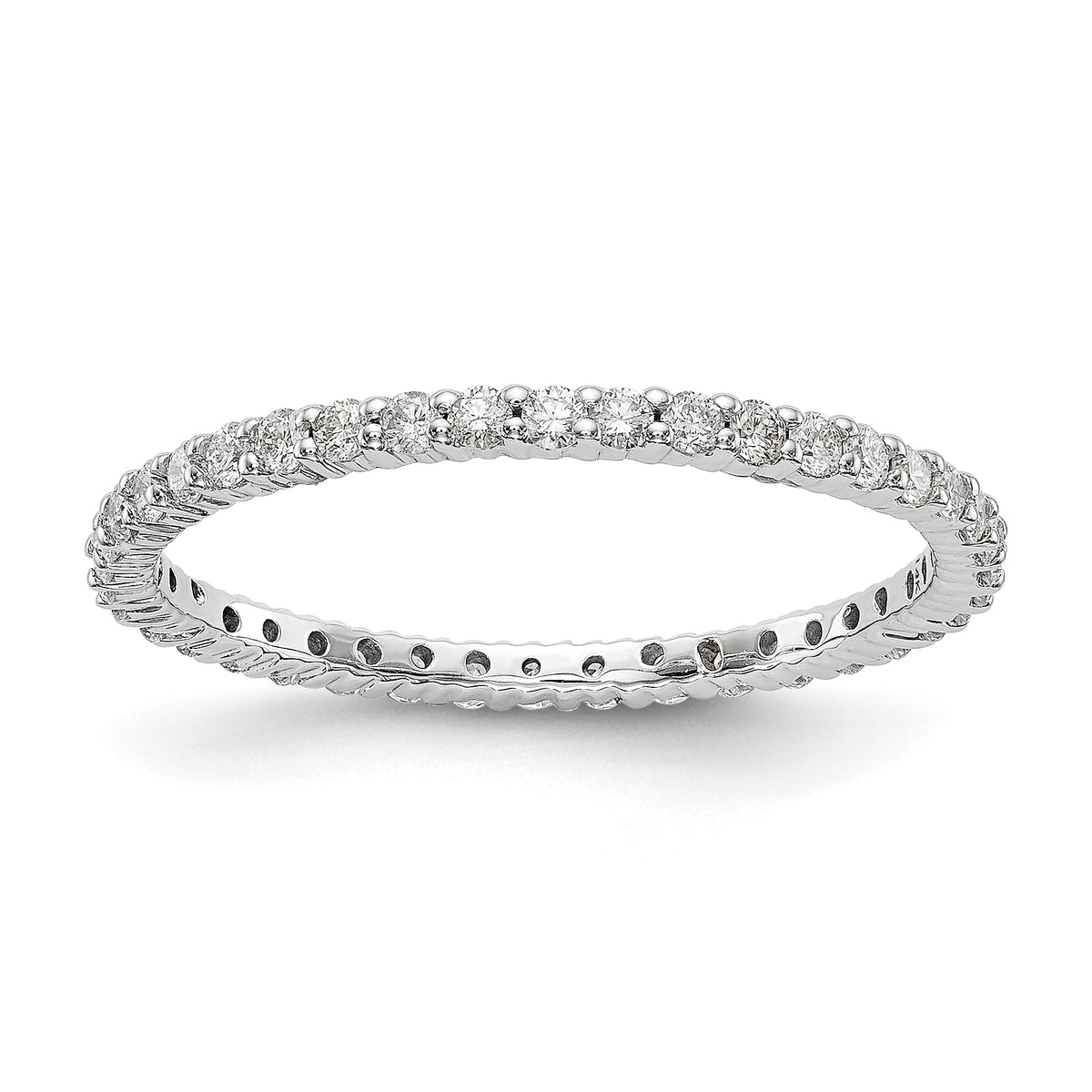 14K White Gold Lab Grown Diamond VS/SI FGH Shared Prong Eternity Ban - Sophia Jewelers