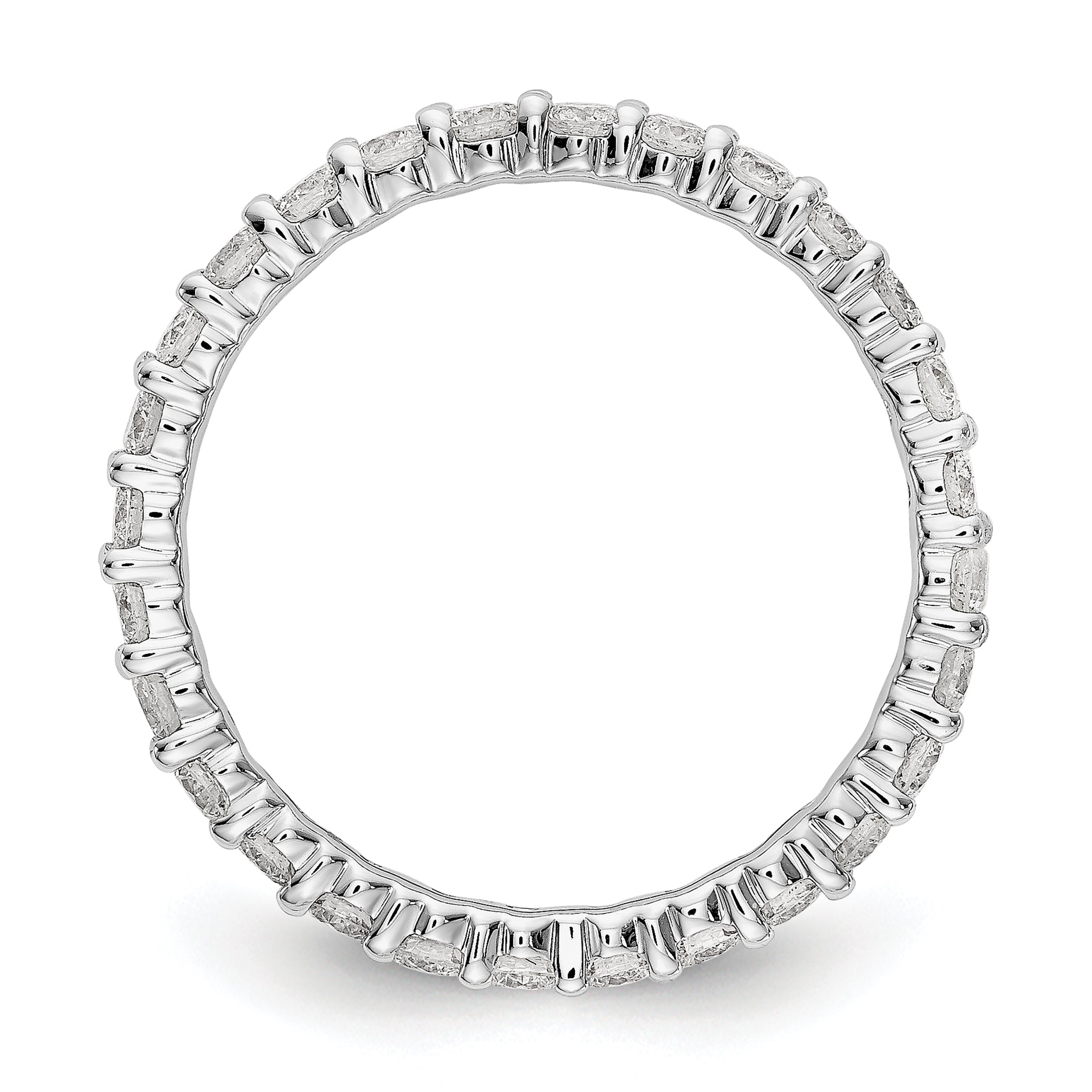 14K White Gold Lab Grown Diamond VS/SI FGH shared Prong Eternity Ban - Sophia Jewelers