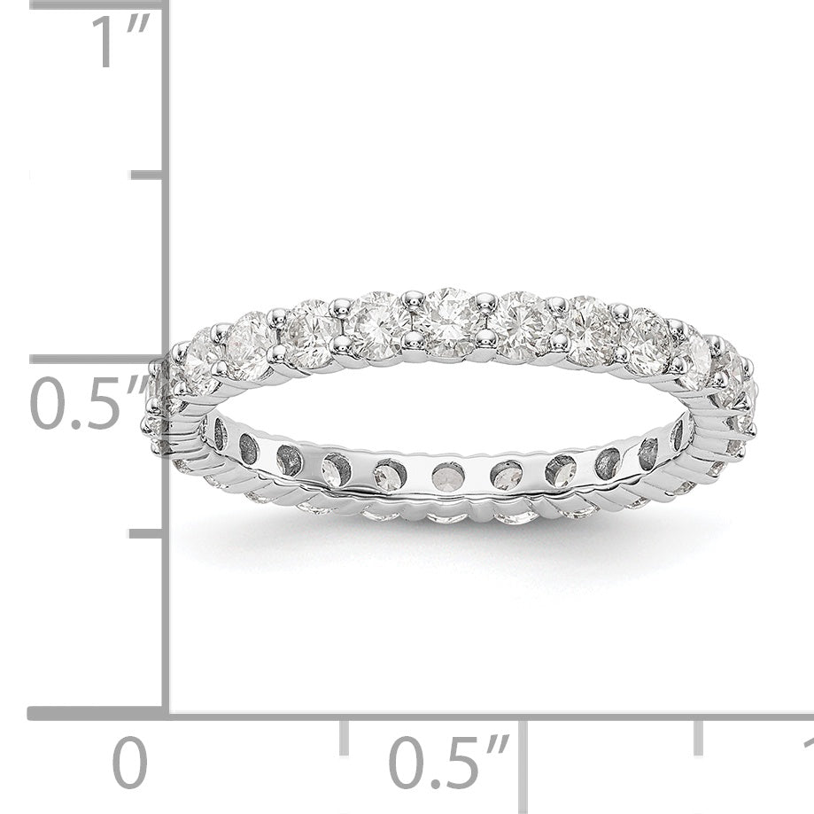 14K White Gold Lab Grown Diamond VS/SI FGH Shared Prong Eternity Ban - Sophia Jewelers