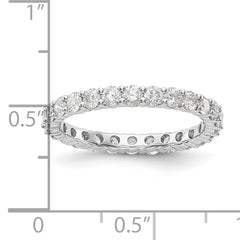 14K White Gold Lab Grown Diamond VS/SI FGH Shared Prong Eternity Ban - Sophia Jewelers