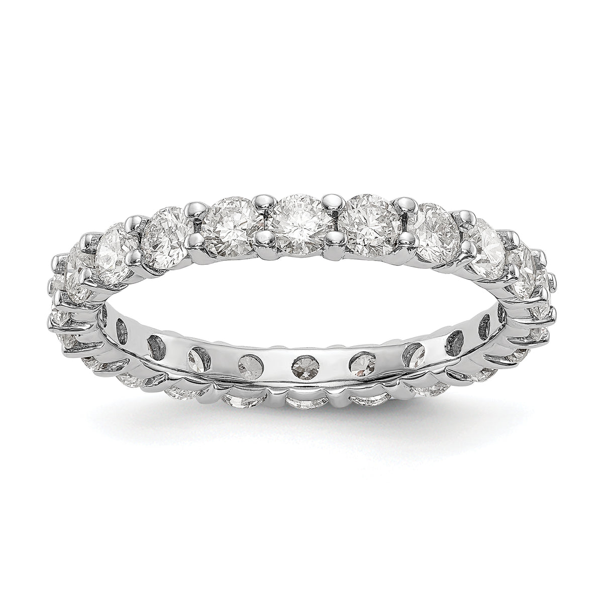 14K White Gold Lab Grown Diamond VS/SI FGH Shared Prong Eternity Ban - Sophia Jewelers