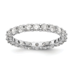 14K White Gold Lab Grown Diamond VS/SI FGH Shared Prong Eternity Ban - Sophia Jewelers