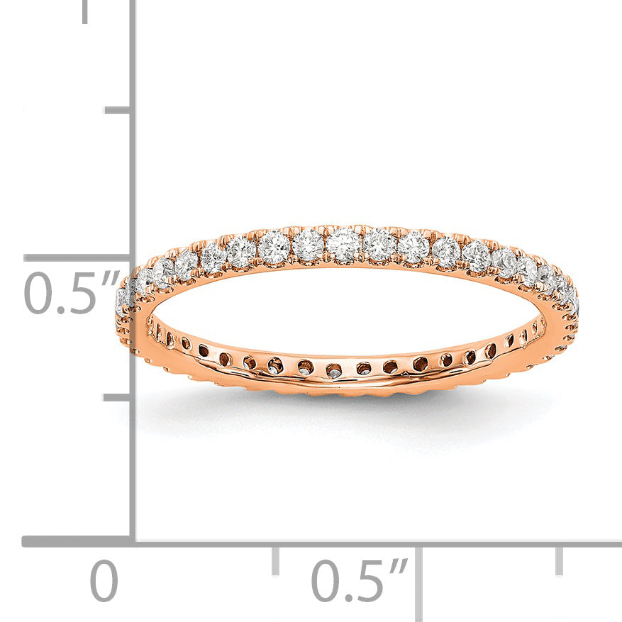 14K Rose Gold Lab Grown Diamond VS/SI FGH Eternity Band - Sophia Jewelers