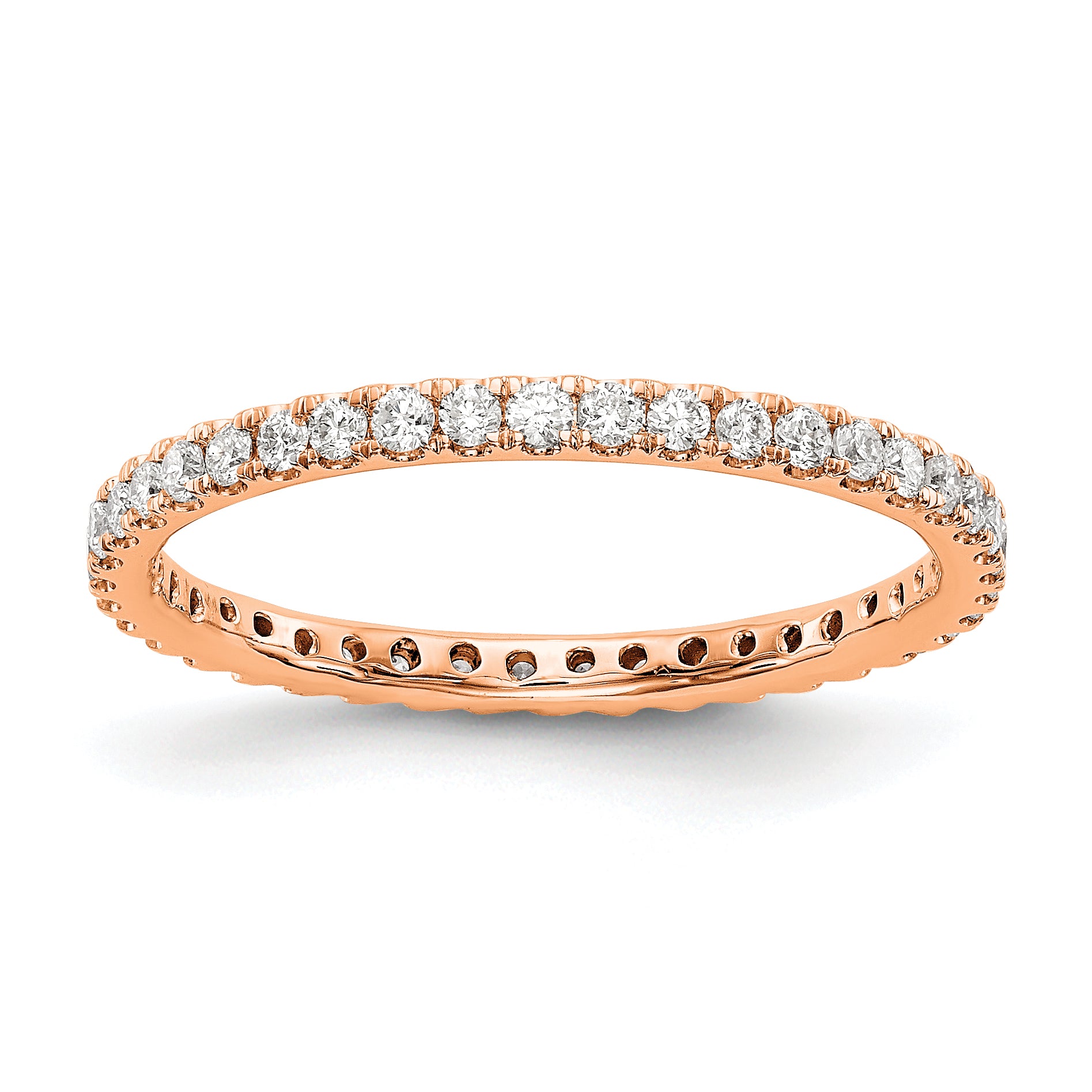 14K Rose Gold Lab Grown Diamond VS/SI FGH Eternity Band - Sophia Jewelers