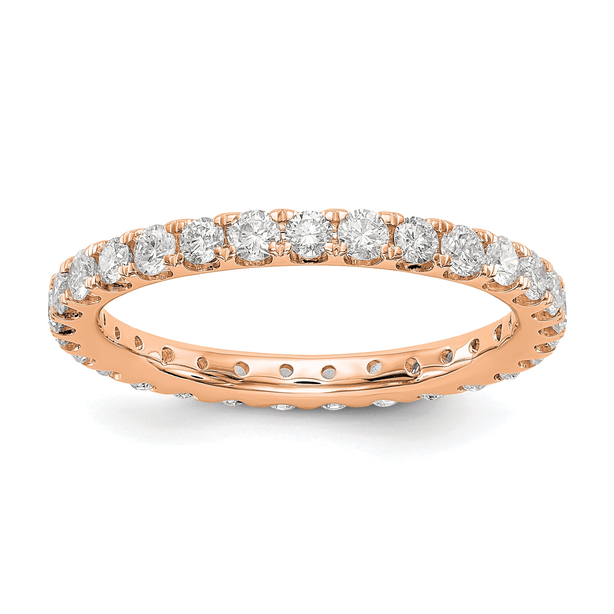 14K Rose Gold Lab Grown Diamond VS/SI FGH Eternity Band - Sophia Jewelers