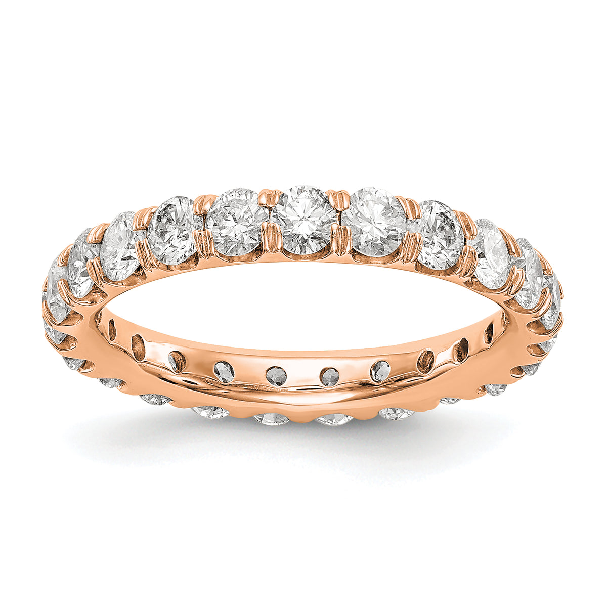 14K Rose Gold Lab Grown Diamond VS/SI FGH Eternity Band - Sophia Jewelers