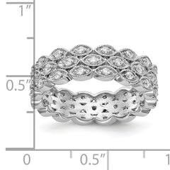 14K White Gold Lab Grown Diamond VS/SI FGH 3 Row Marquise Eternity B - Sophia Jewelers