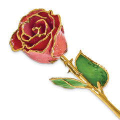 Lacquer Dipped Gold Trim Sonia Pearl Rose with Silver Sparkles - Sophia Jewelers