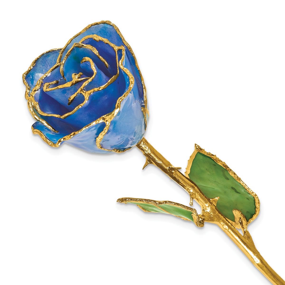 Lacquer Dipped Gold Trim December Birthstone Tanzanite Rose