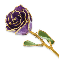 Lacquer Dipped Gold Trim February Birthstone Amethyst Rose - Sophia Jewelers