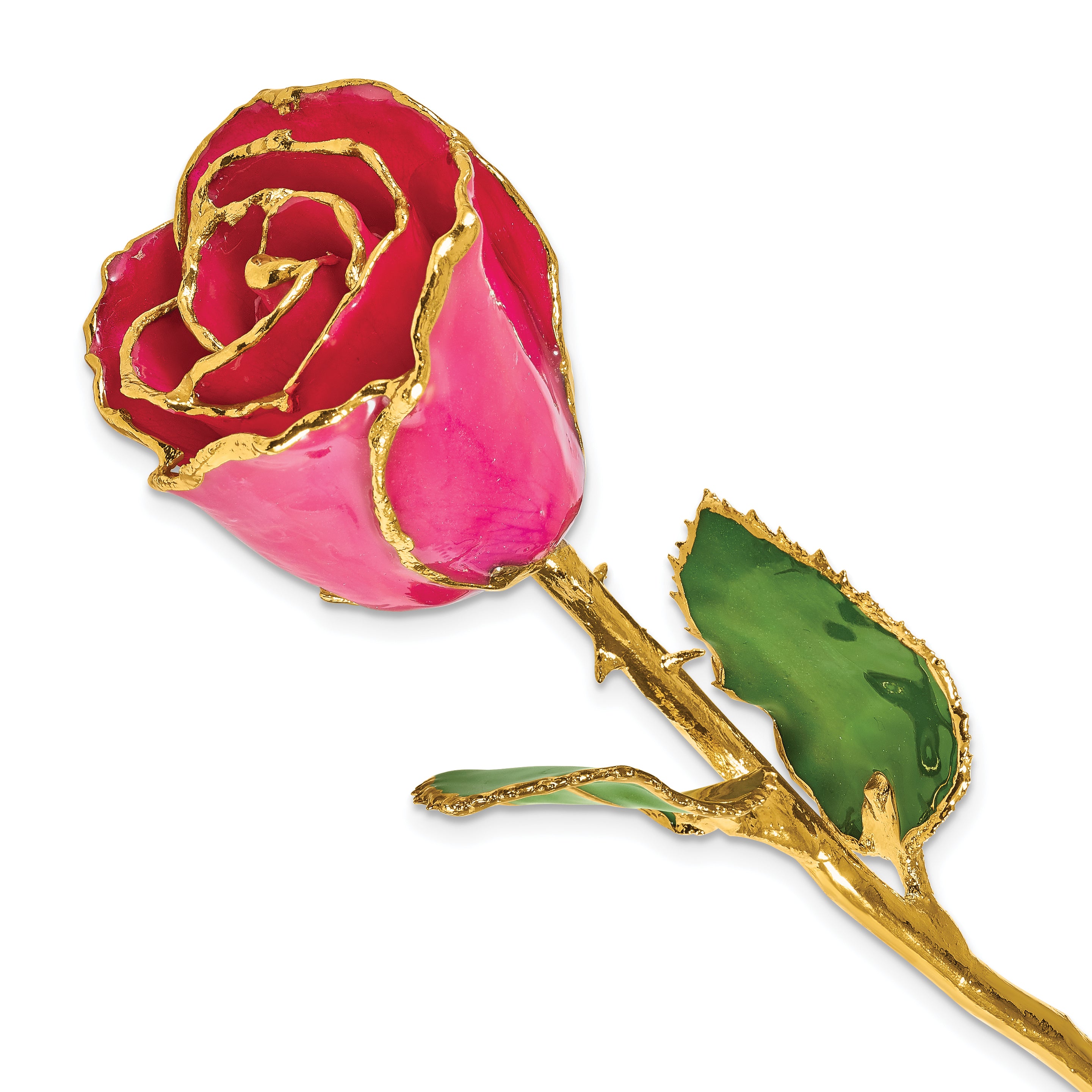 Lacquer Dipped Gold Trim October Birthstone Tourmaline Rose - Sophia Jewelers