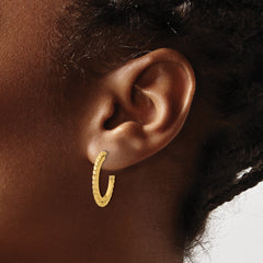 14K Yellow Gold High Polish Rope Hoop Earrings for Timeless Elegance