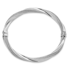 Sterling Silver 925 Glitter Infused Twisted Hinged Bangle for Women