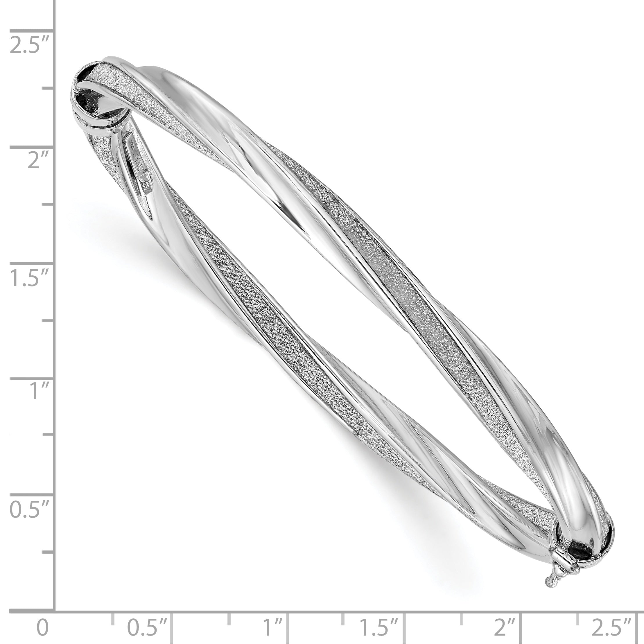 Sterling Silver 925 Glitter Infused Twisted Hinged Bangle for Women