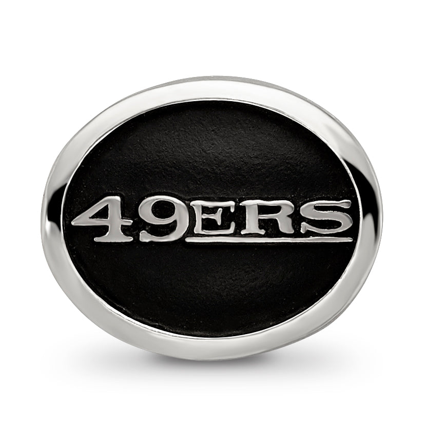 Sterling Silver 925 Enameled San Francisco 49ers NFL Bead for Jewelry