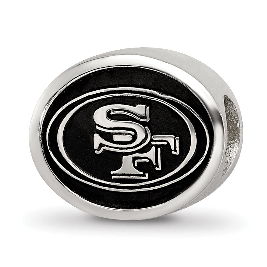 Sterling Silver 925 Enameled San Francisco 49ers NFL Bead for Jewelry