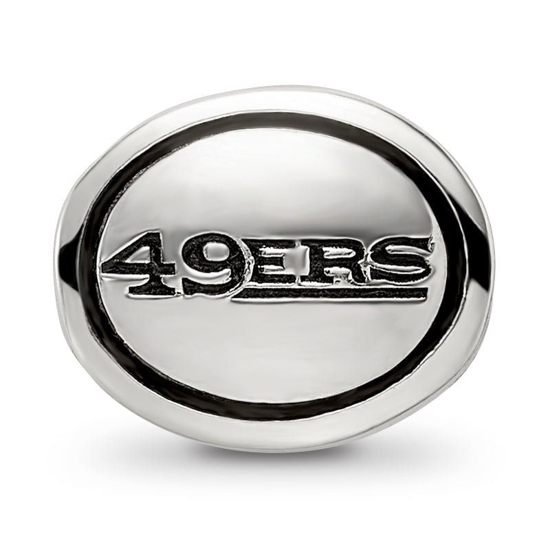 Sterling Silver 925 San Francisco 49ers Bead with Antiqued Finish