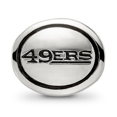 Sterling Silver 925 San Francisco 49ers Bead with Antiqued Finish