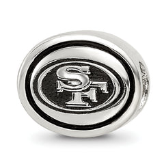 Sterling Silver 925 San Francisco 49ers Bead with Antiqued Finish