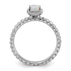 Sterling Silver Stackable Expressions Created Opal Ring - Sophia Jewelers