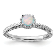 Sterling Silver Stackable Expressions Created Opal Ring - Sophia Jewelers