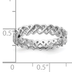 Sterling Silver Stackable Expressions Carved Band Ring - Sophia Jewelers