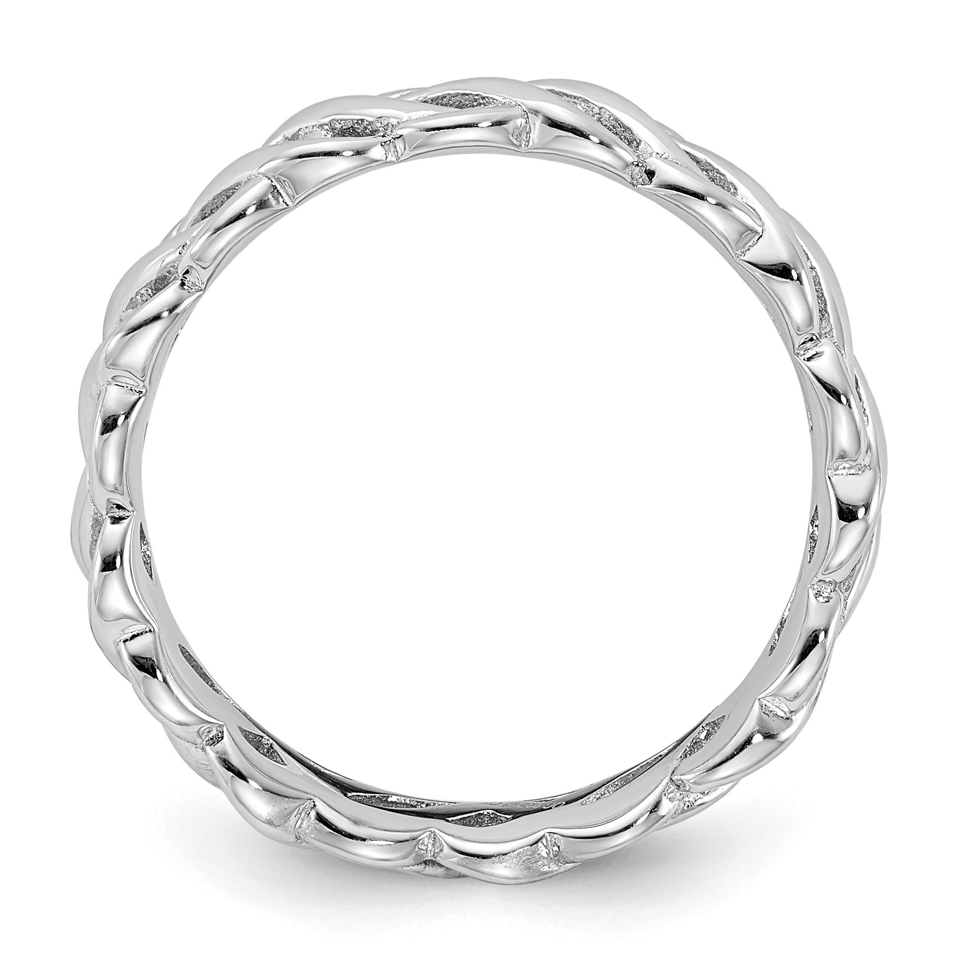 Sterling Silver Stackable Expressions Carved Band Ring - Sophia Jewelers