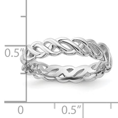 Sterling Silver Stackable Expressions Carved Band Ring - Sophia Jewelers