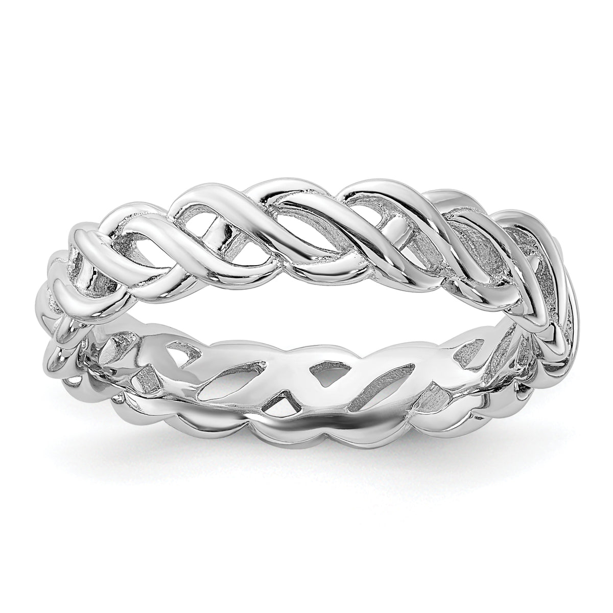 Sterling Silver Stackable Expressions Carved Band Ring - Sophia Jewelers