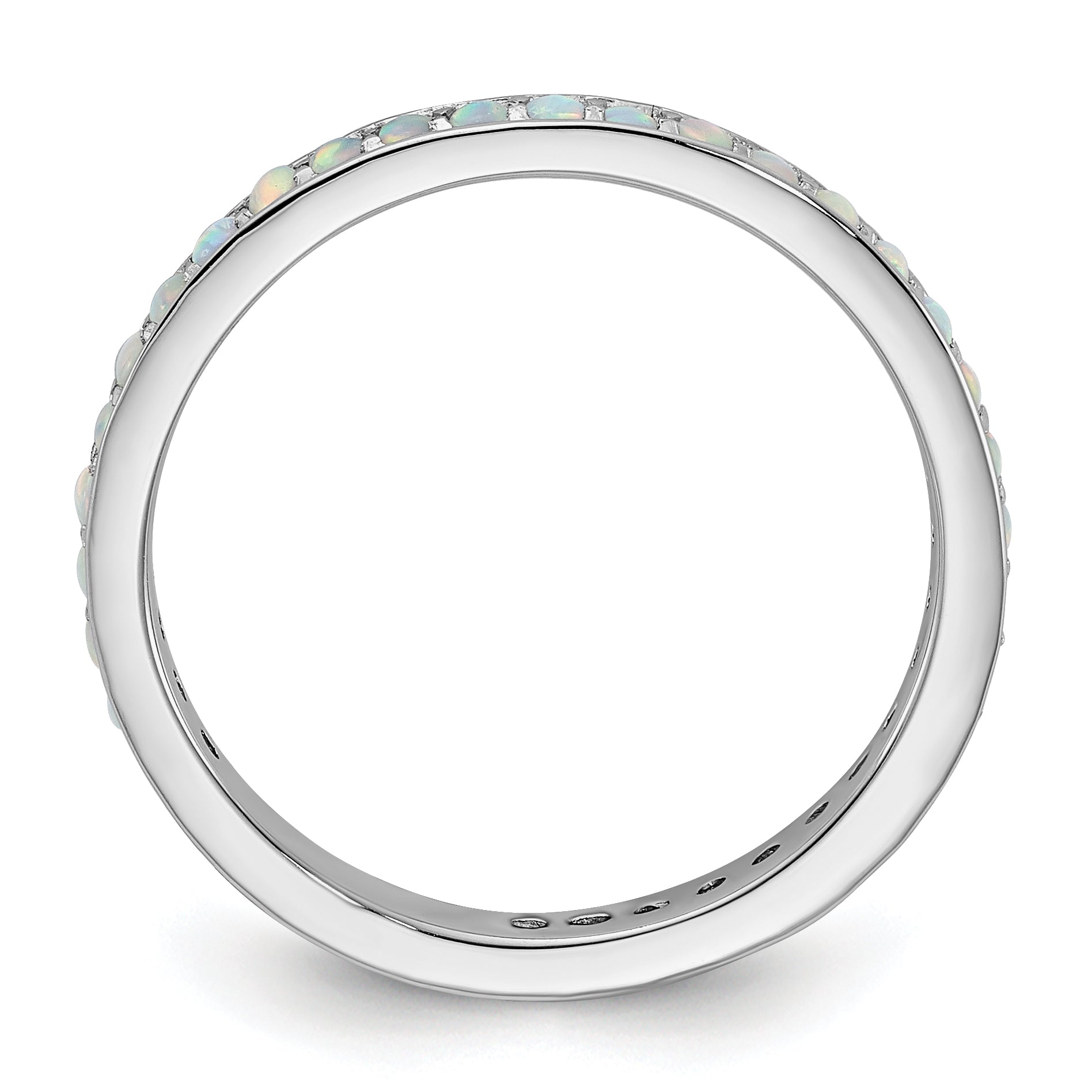 Sterling Silver Stackable Expressions Created Opal Ring - Sophia Jewelers